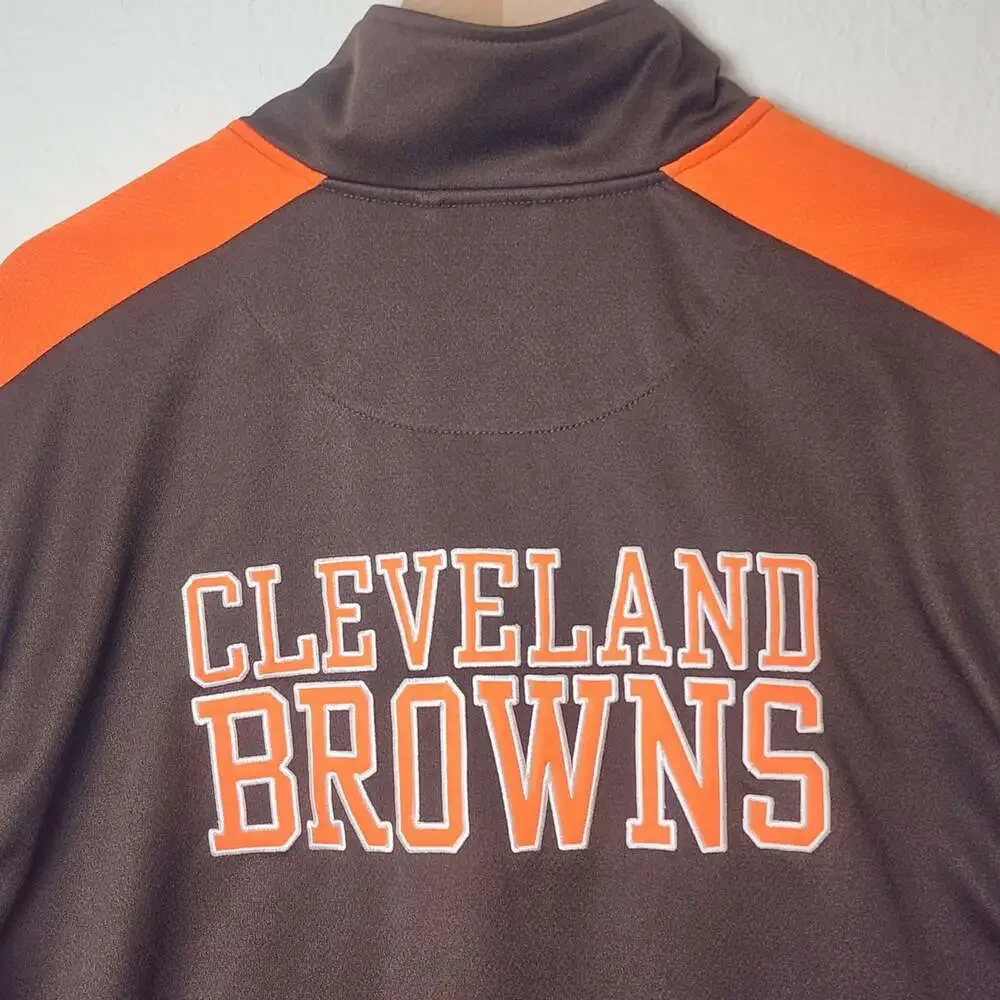 Cleveland Browns Jacket Mens Brown Orange NFL Football G-III Apparel Polyester